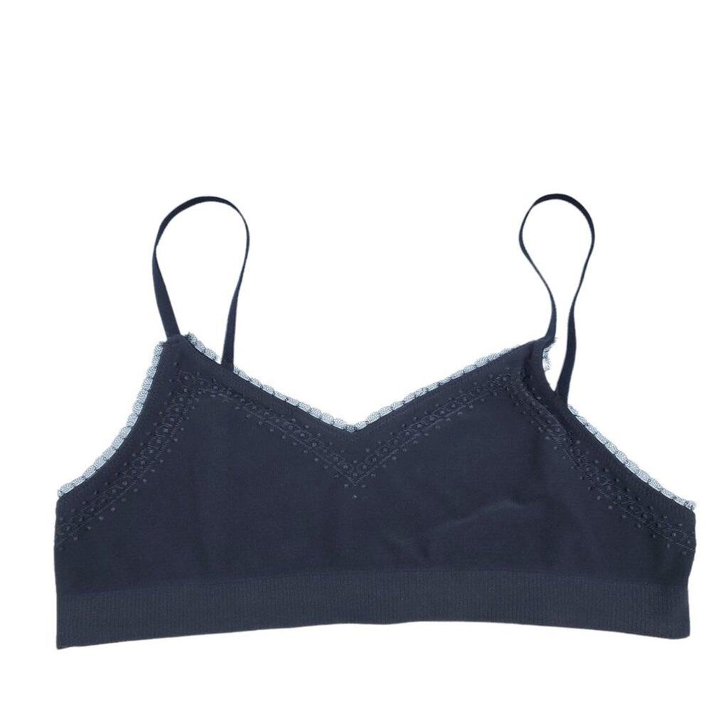 Wacoal Pure Intimates Black Lace Trim Wireless Bralette T-Shirt Bra Women's 36